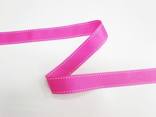 22mm Stitch Grosgrain Ribbon- Fuchsia #T746