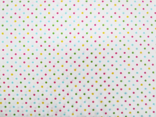 Mini Dots Cotton- Rainbow On White #PW1532