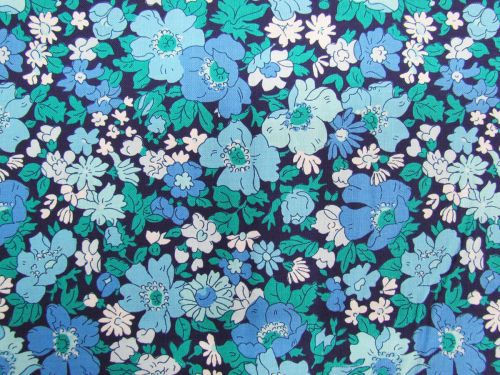 Liberty Cotton- Flower Show Midnight Garden Collection- Cosmos Flower- B