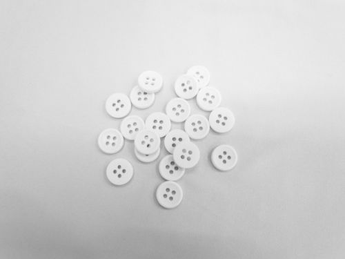 12mm White Button- 20 Pack