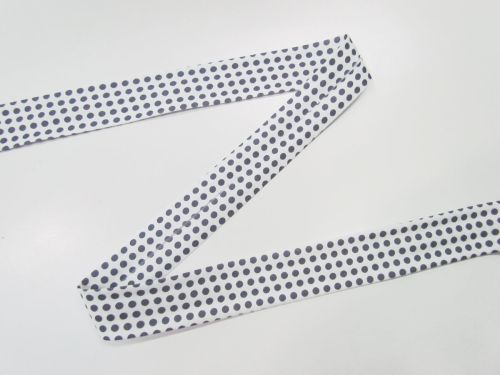 25mm Cotton Bias Binding- 1/8 Dot- Barramundi Grey- DVBB2966