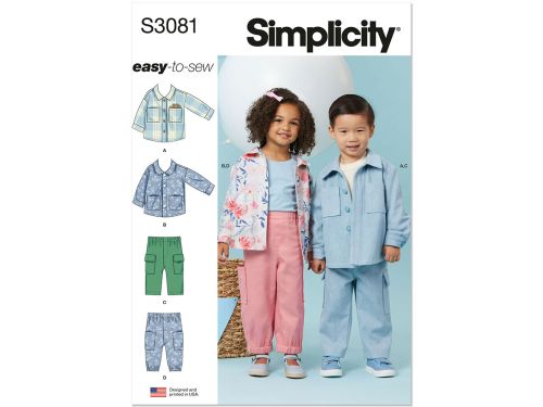 *Seconds* Simplicity Pattern S3081 TODDLERS' JACKETS AND PANTS- Size A (1/2-1-2-3-4)