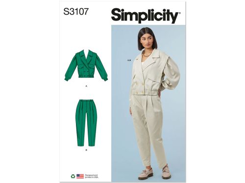 *Seconds* Simplicity Pattern S3107 MISSES' JACKET AND PANTS- Size Y5 (18-20-22-24-26)
