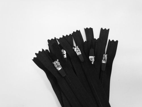 13cm Dress Zip 10 Pack- Black- ZP01