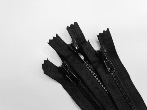 14cm Chunky Zip 3 Pack- Black- ZP21