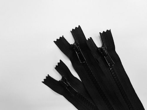 16cm Chunky Zip 3 Pack- Black- ZP23