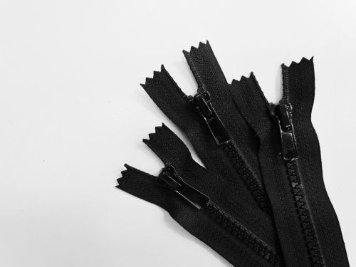 18cm Chunky Zip 3 Pack- Black- ZP25
