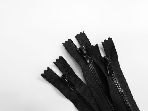 32cm Chunky Zip 3 Pack- Black- ZP38