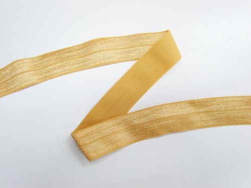 25mm Shiny Fold Over Elastic- Old Gold #T972