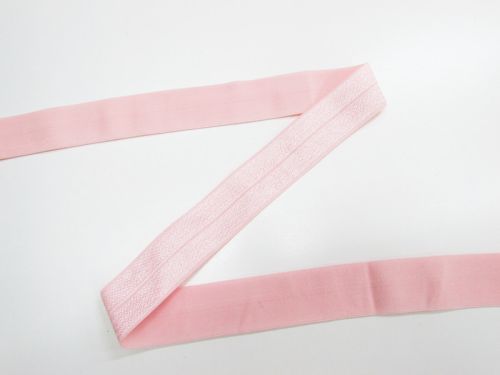 25mm Shiny Fold Over Elastic- Rose Pink #T986