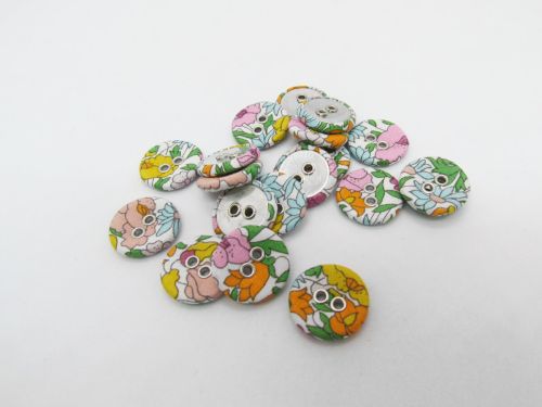 16mm Liberty Covered Button- Poppy Forest- A- FB703