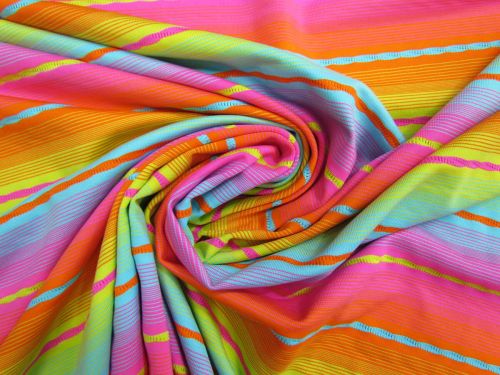 Candy Rainbow Stripe Matte Spandex #14278