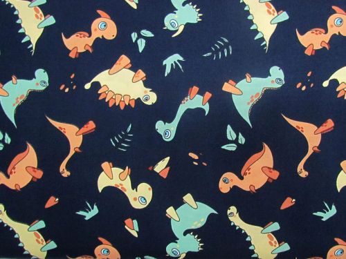 Dynamic Dinos Cotton- Navy #PW1580