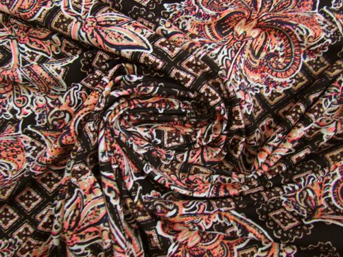 Peach Tree Paisley Matte Spandex #14305