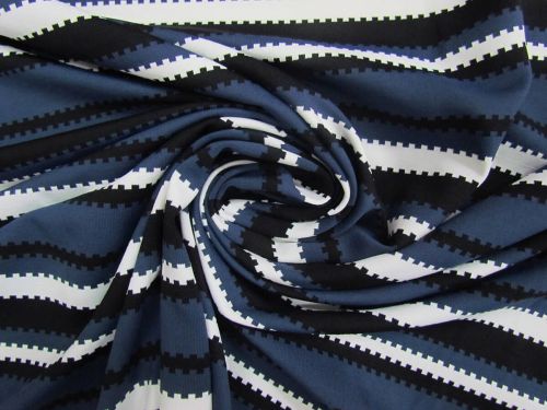 Midnight Railway Stripe Matte Spandex #14310