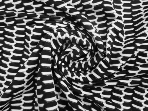 Puzzle Stripe Jacquard Spandex- Black #14332