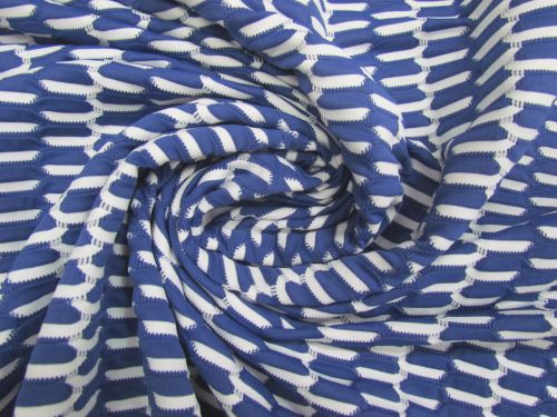 Puzzle Stripe Jacquard Spandex- Blue #14333