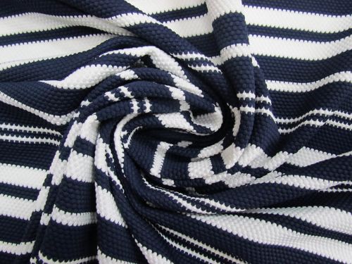 Racing Stripe Waffle Spandex- Navy #14334