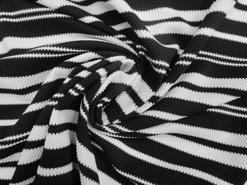 Racing Stripe Waffle Spandex- Black #14335