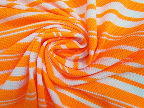Racing Stripe Waffle Spandex- Orange #14336