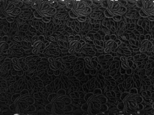 19cm Florences Garden Guipure Lace Trim- Black #T1171
