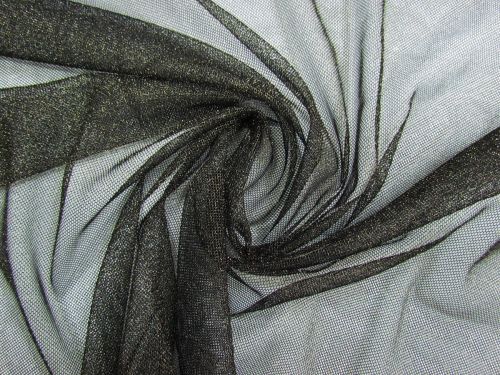 All That Shimmers Stretch Mesh- Gold On Black #14567
