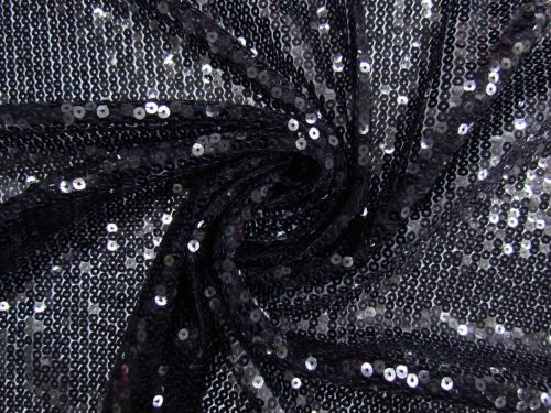 Embroidered Sequins On Tulle- Squid Ink Navy #14599