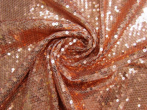 Embroidered Sequins On Crepe Jersey- Maple Copper #14604