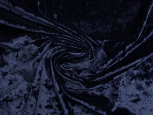 Stretch Crushed Velvet- Midnight Navy Blue #14681
