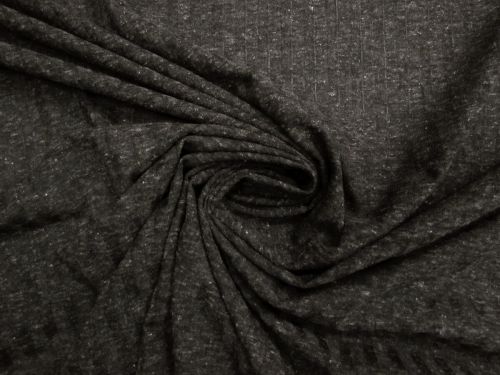 Linen Blend Rib Jersey- Shadow Grey Speckle #14765