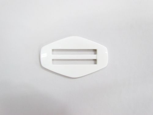 60mm Plastic Hexagon Buckle- White- RW726