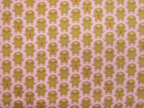 Gingerbread Kisses- Gingerbread Men- Pink- C16442