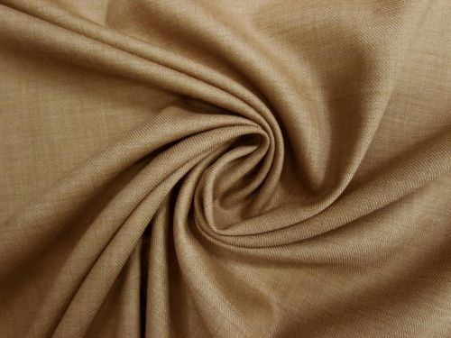 Stretch Wool Blend Twill Suiting- Soft Brown #14977