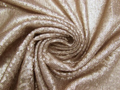 Embroidered Sequins On Net- Vintage Gold #15192