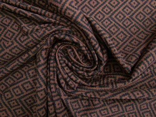 Chevron Geo Waffle Spandex- Chocolate #15290
