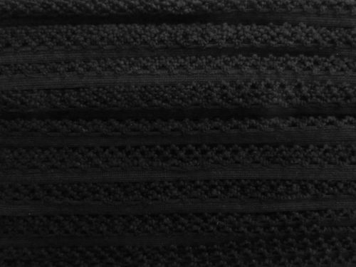 11mm Textured Scallop Decorative Elastic- Black #T1455