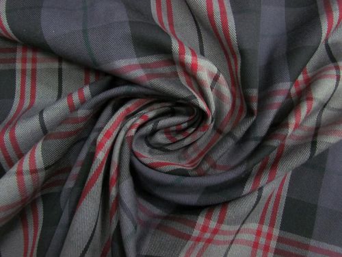 Spencer Plaid Viscose Blend Twill Suiting #15456