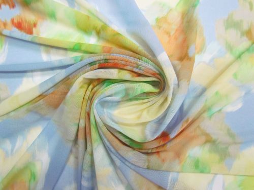 Perfume Petals 2 Way Stretch Mesh- Blue #15466