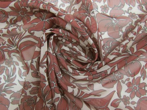 Mahogany Hibiscus Lightweight Powermesh #15470