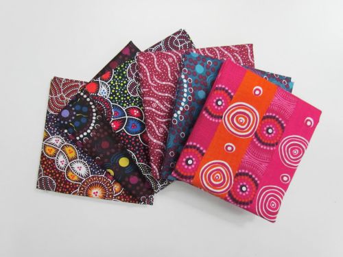Australian Indigenous Cotton 6 x Fat 1/4 Pack- Summer
