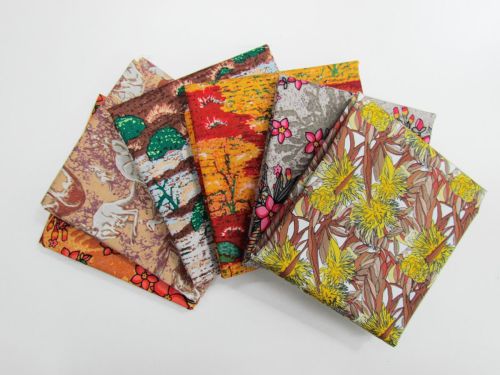 Australian Indigenous Cotton 6 x Fat 1/4 Pack- Autumn