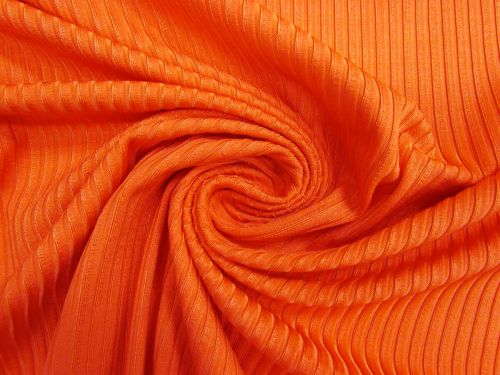 Heavyweight Viscose Blend Rib Knit- Tropical Orange #15007