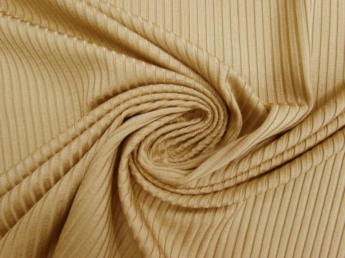 Heavyweight Viscose Blend Rib Knit- Camel #15008
