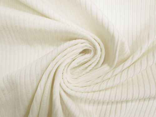 Heavyweight Viscose Blend Rib Knit- Dove Cream #15009