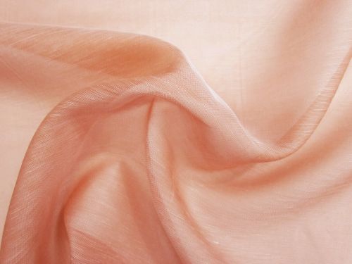 Silk Linen Slub Organza- Prawn Pink #15539