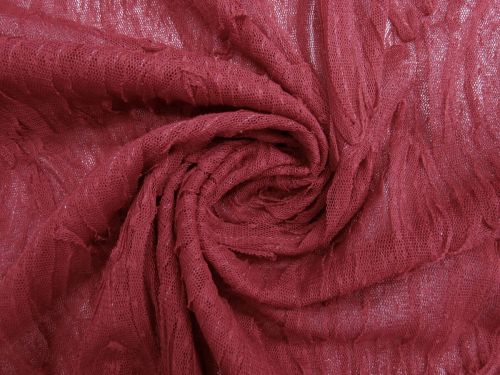 Rippled Rose Embellished Hail Spot Tulle #15555