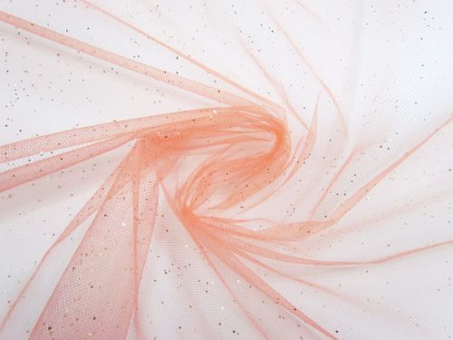 Glitter Net- Gold On Coral #15608