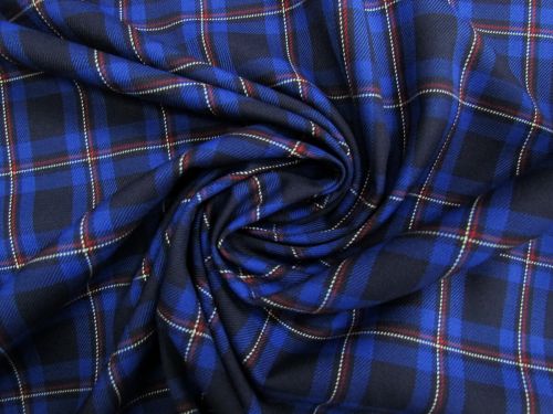 Harriet Plaid Viscose Blend Twill Suiting #15646