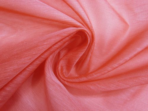 Silk Linen Slub Organza- Strawberry Syrup Pink #15651