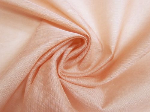 Silk Linen Slub Organza- Apricot Pink #15652